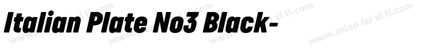 Italian Plate No3 Black字体转换